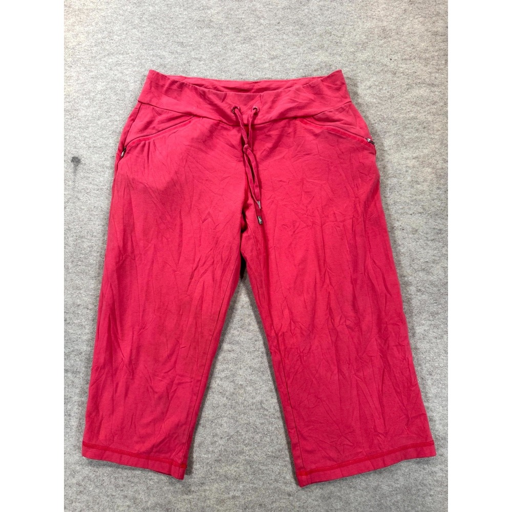 Danskin Now Crop Yoga Pants Womens Large 12-14 Pink Cotton Stretch DL10B213C